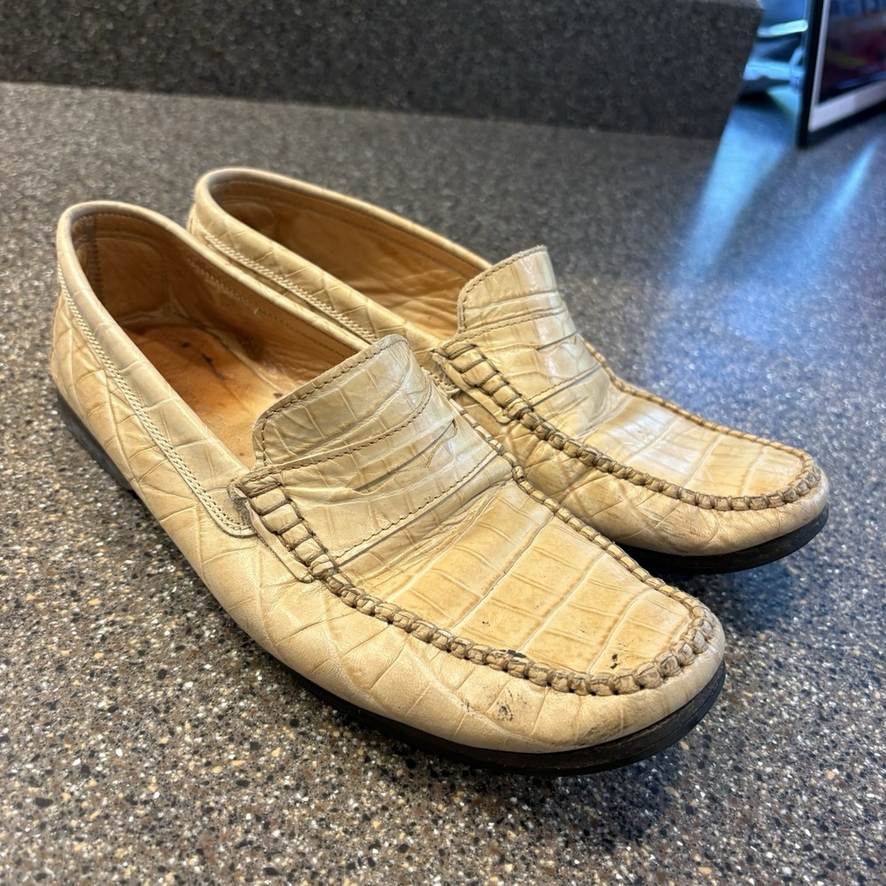 Fieramosca & Co Crocodile Alligator Women Slip On Loafers reptile shoes Sz 9